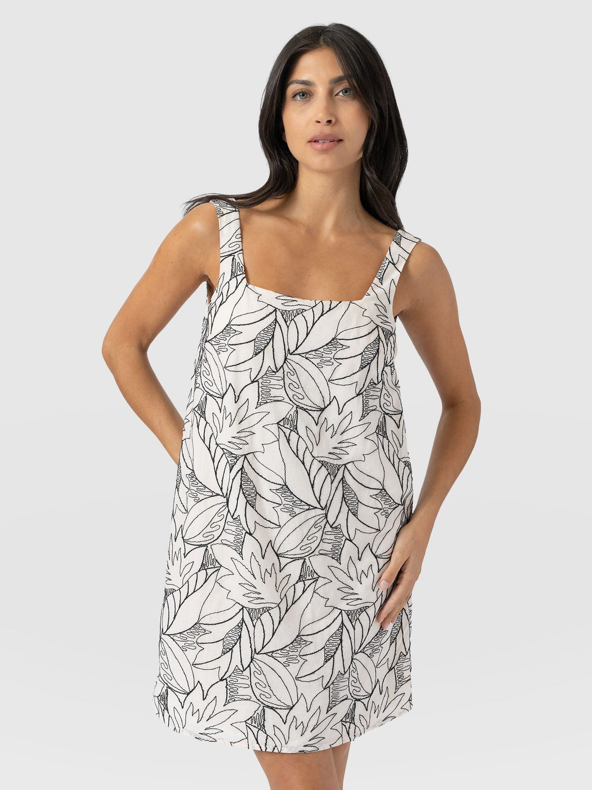 Corinne Cami Dress - Cream Embroidered