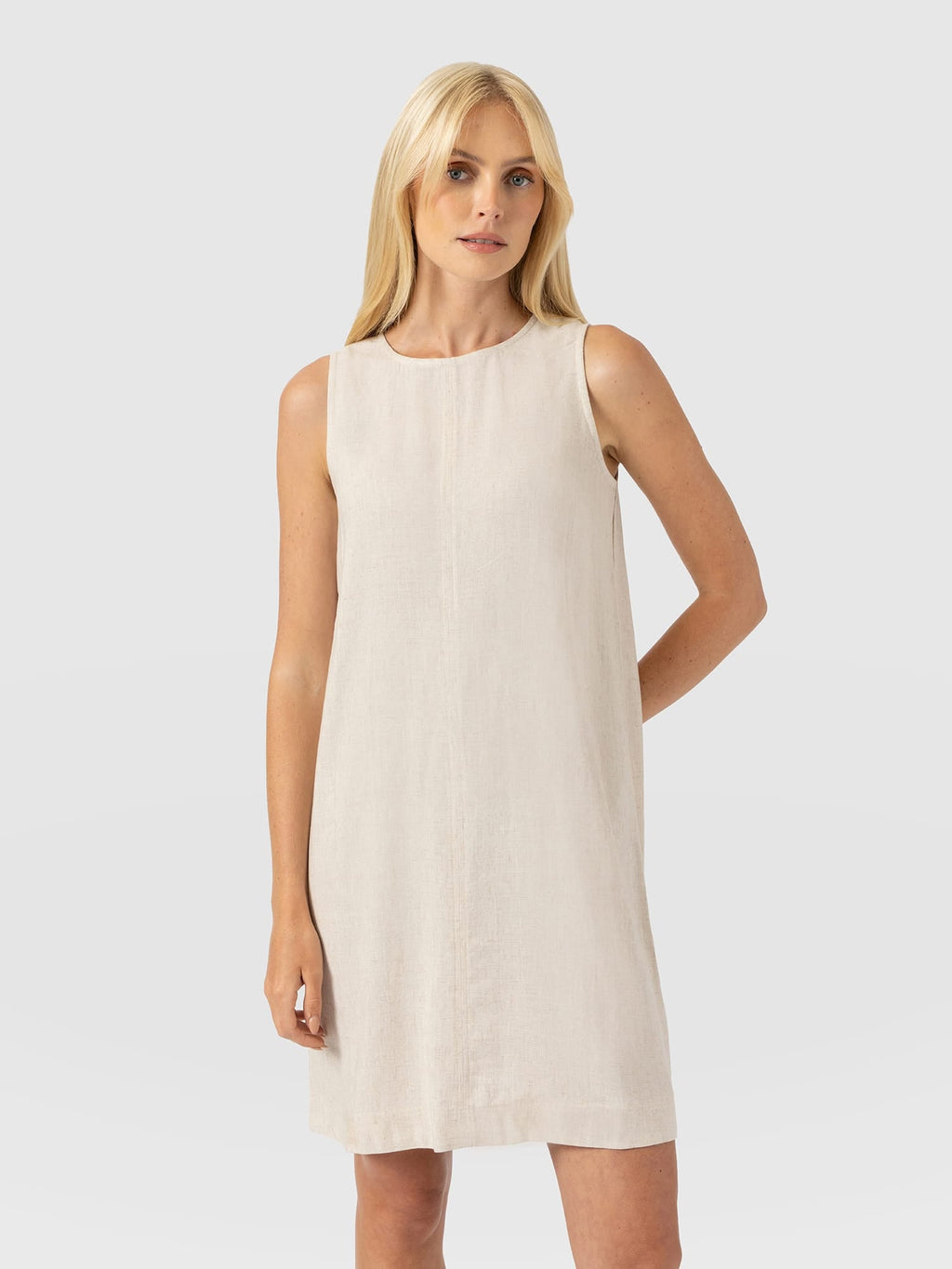 Corinne Linen Shift Dress - Oatmeal