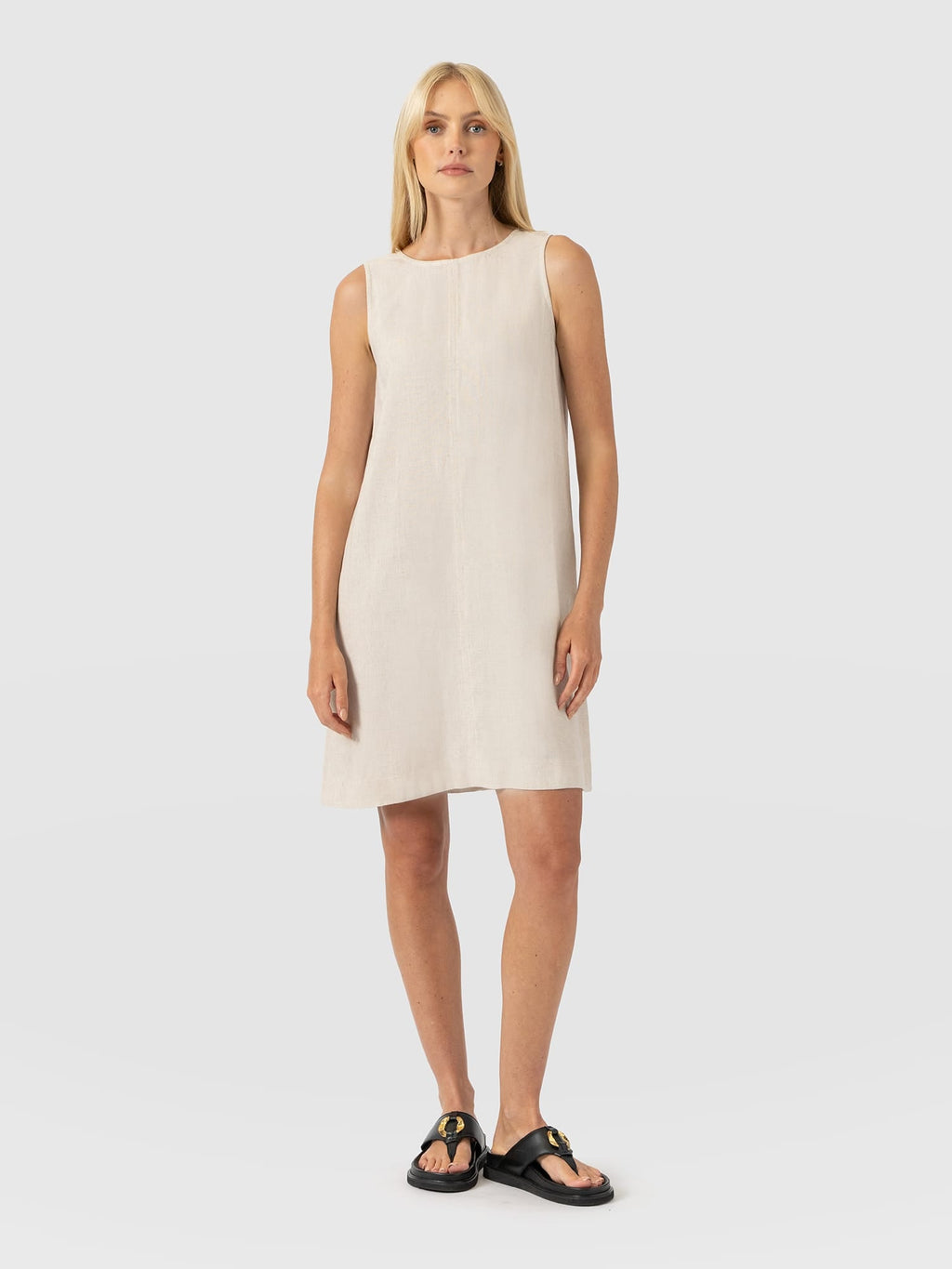 Corinne Linen Shift Dress - Oatmeal
