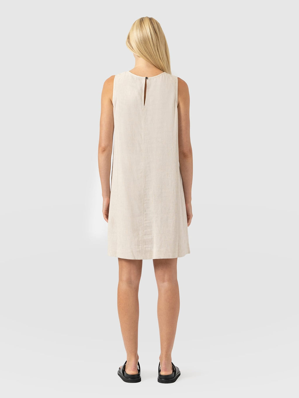 Corinne Linen Shift Dress - Oatmeal