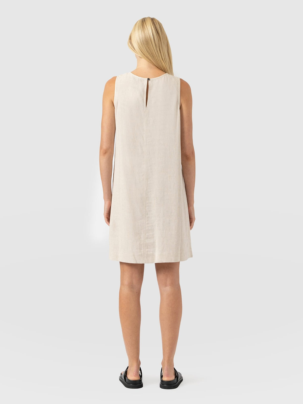 Corinne Linen Shift Dress - Oatmeal