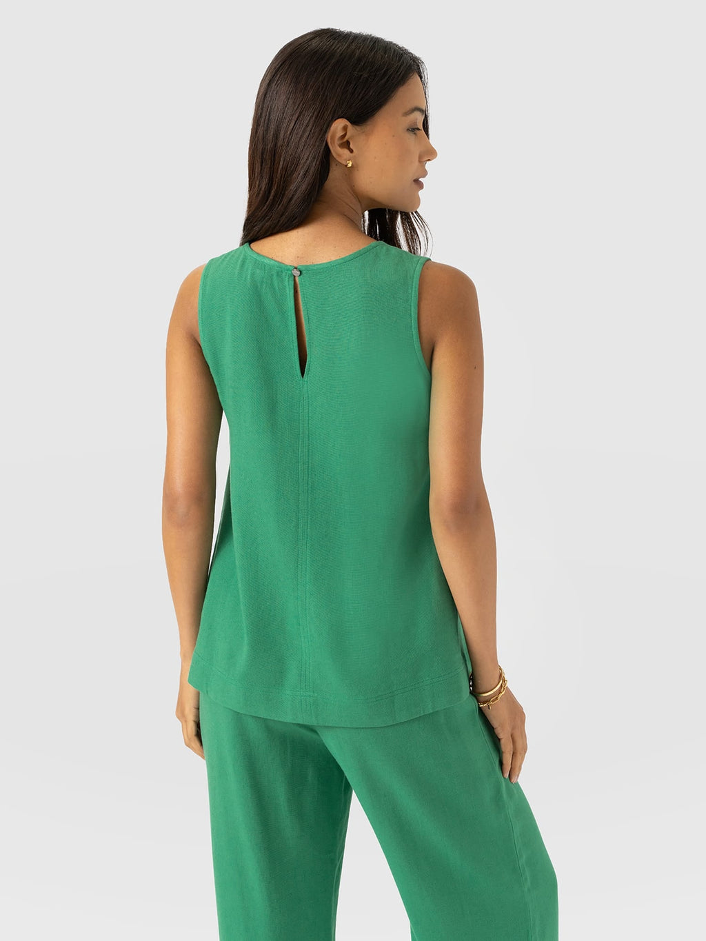 Corinne Linen Tunic - Green