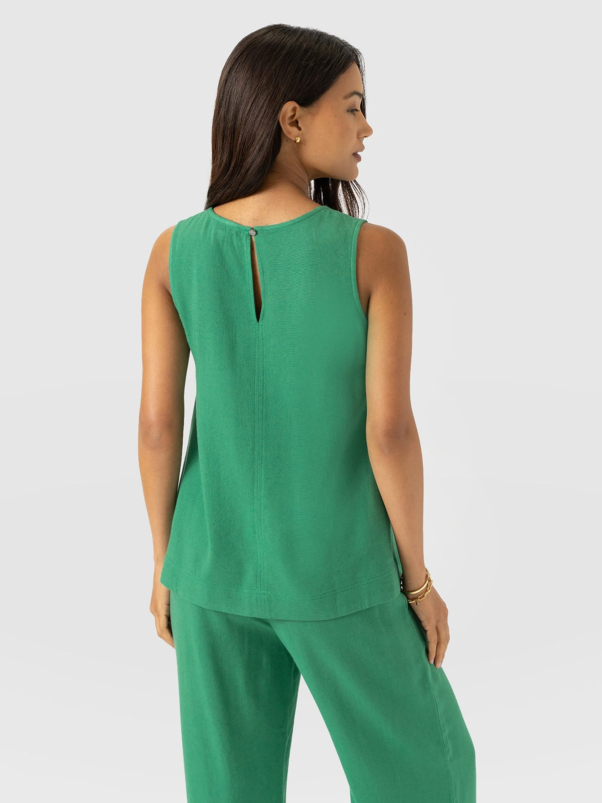 Corinne Linen Tunic - Green