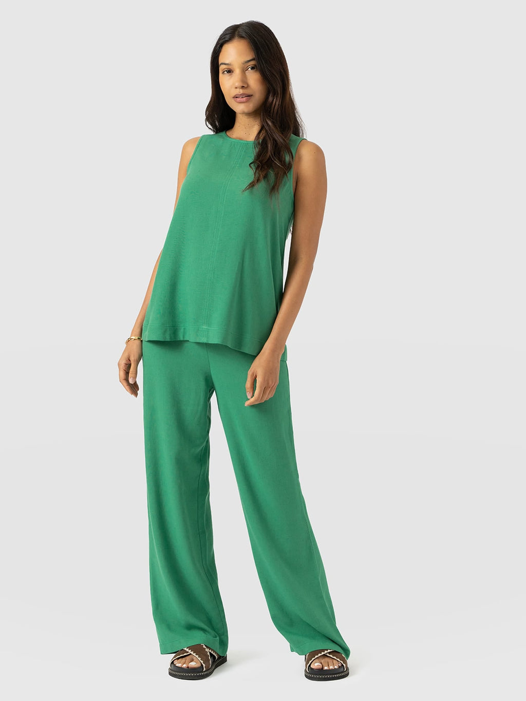 Corinne Linen Tunic - Green