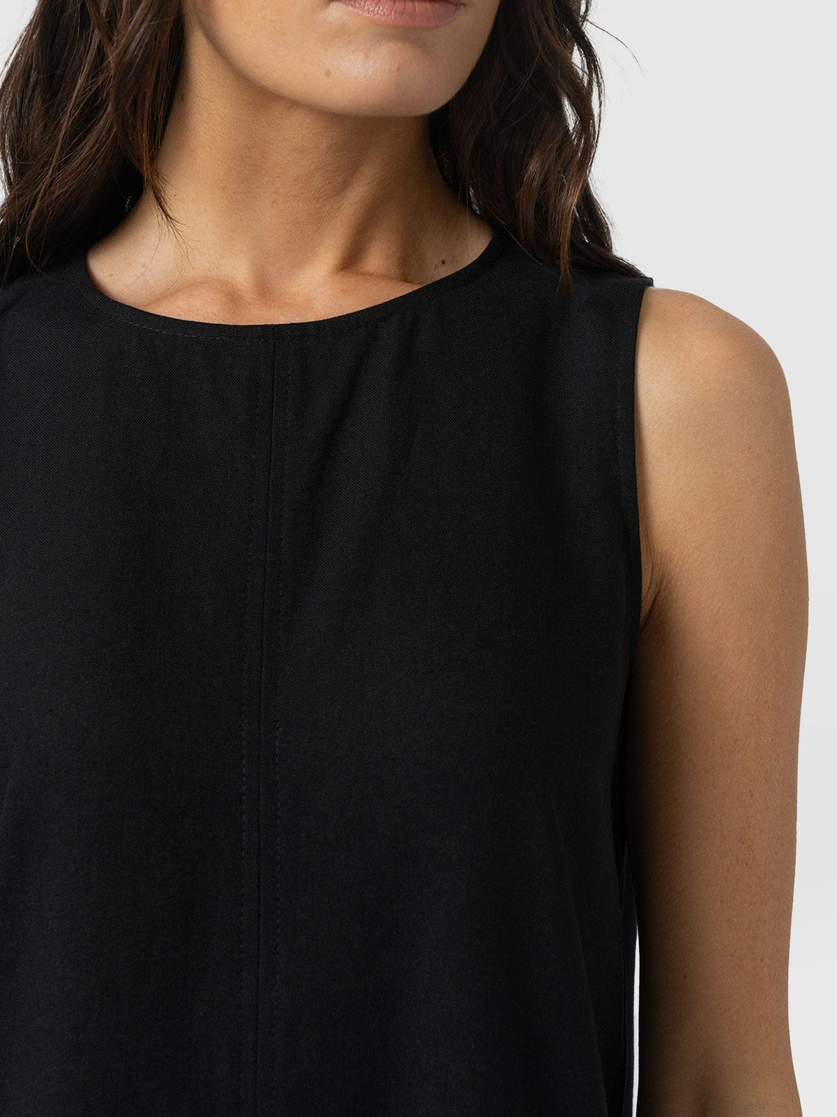 Corinne Linen Shift Dress - Black