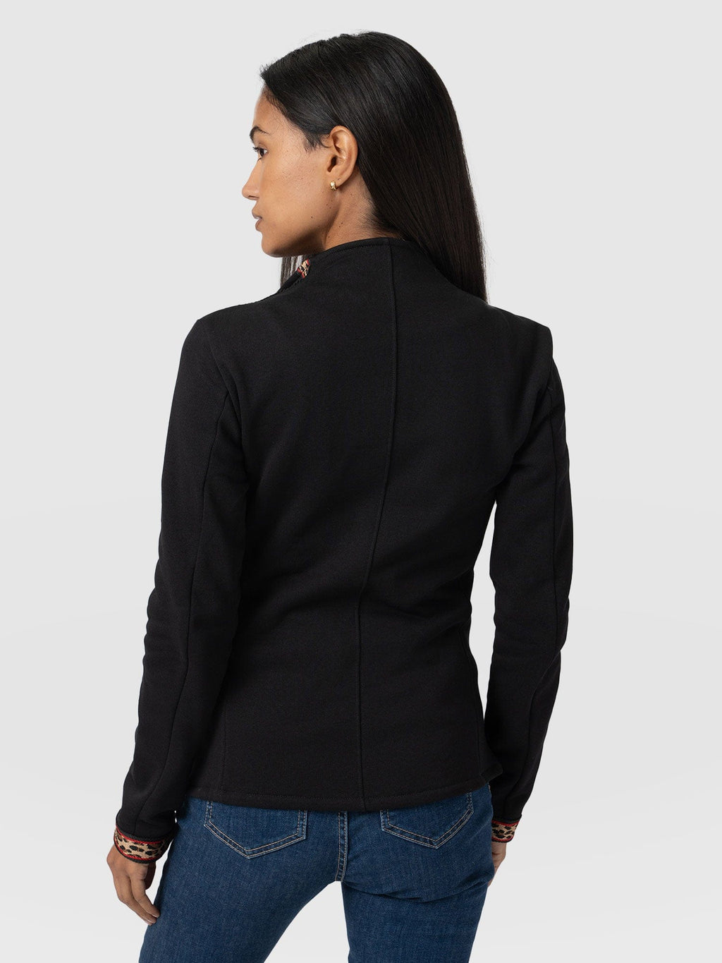 Cotton Biker Jacket - Leopard Trim