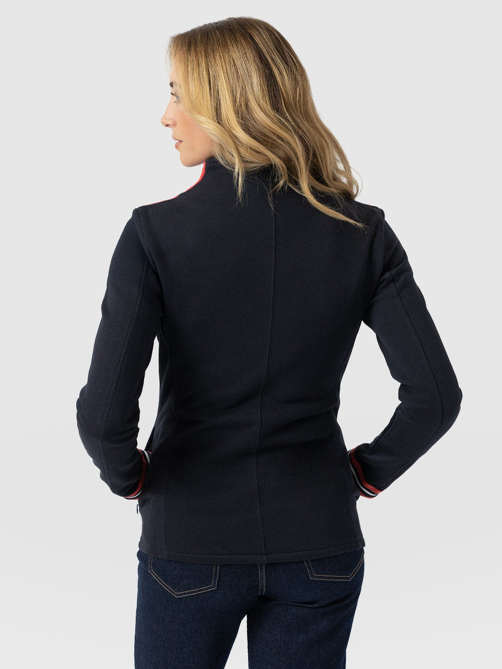Cotton Biker Jacket - Navy Stripe