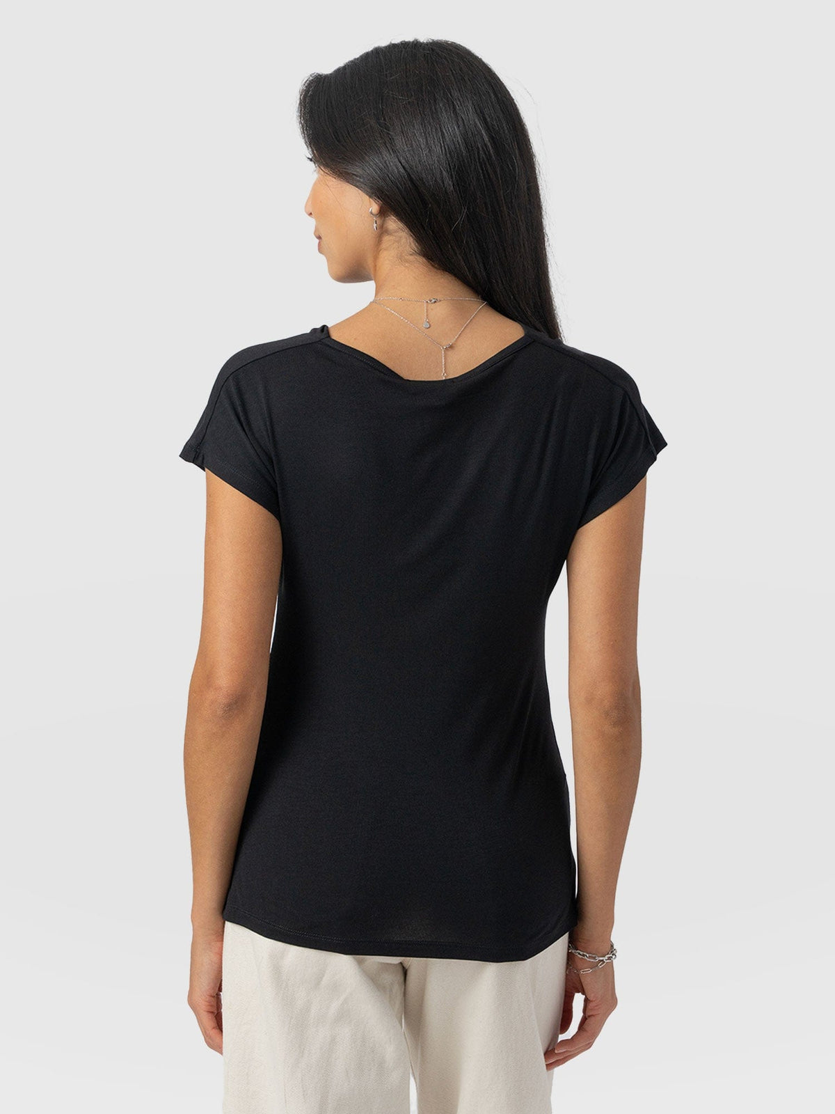 Cowl Neck Tee - Black