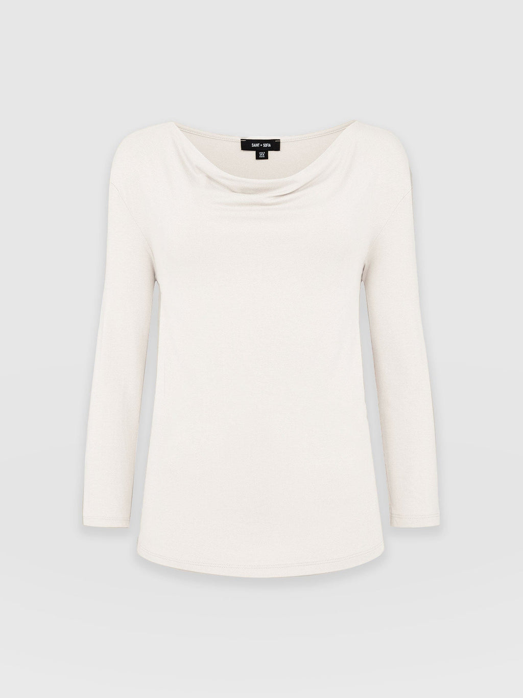 Cowl Neck Tee Long Sleeve - Cream