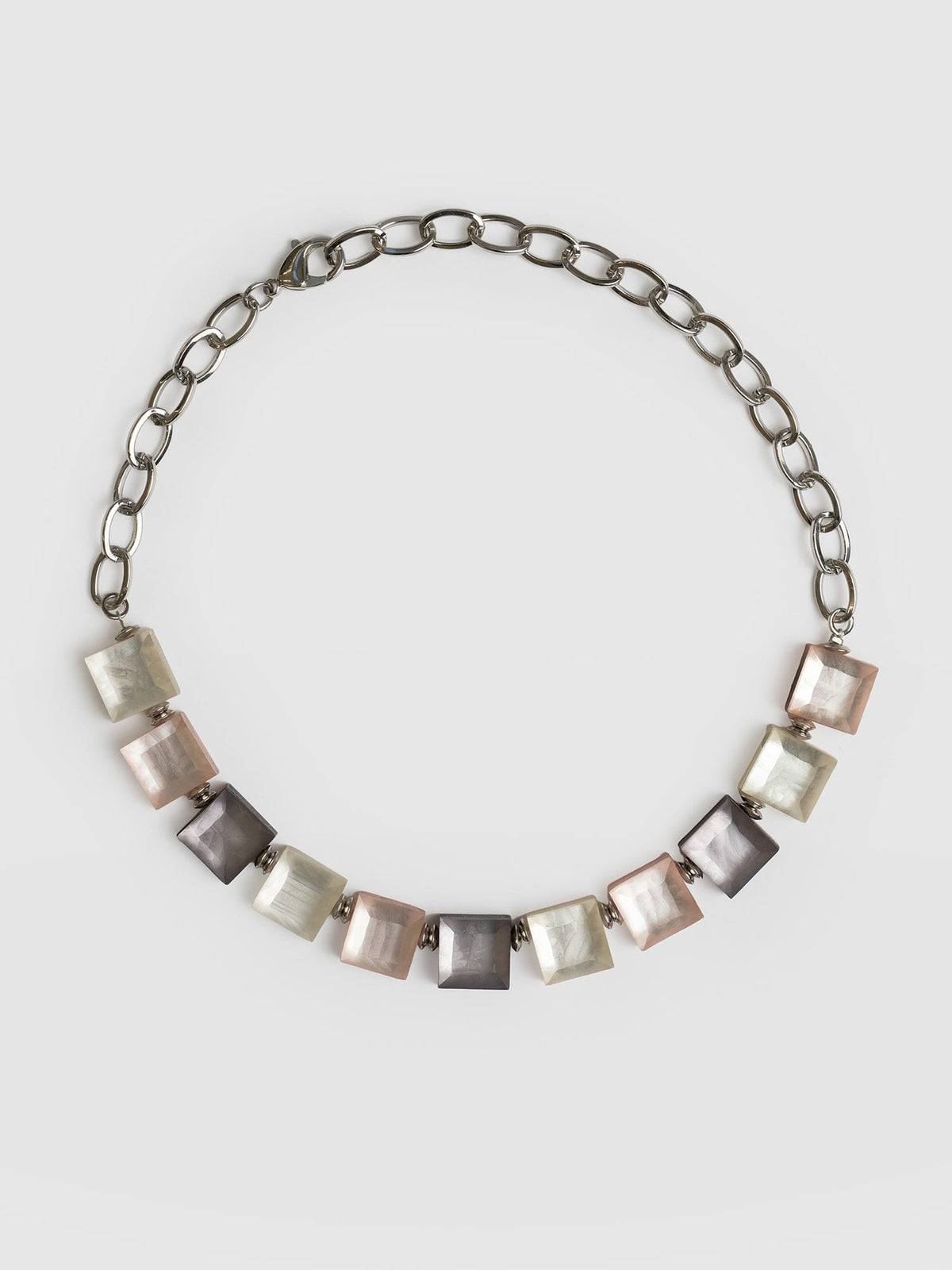 Cube Beaded Necklace - Champagne