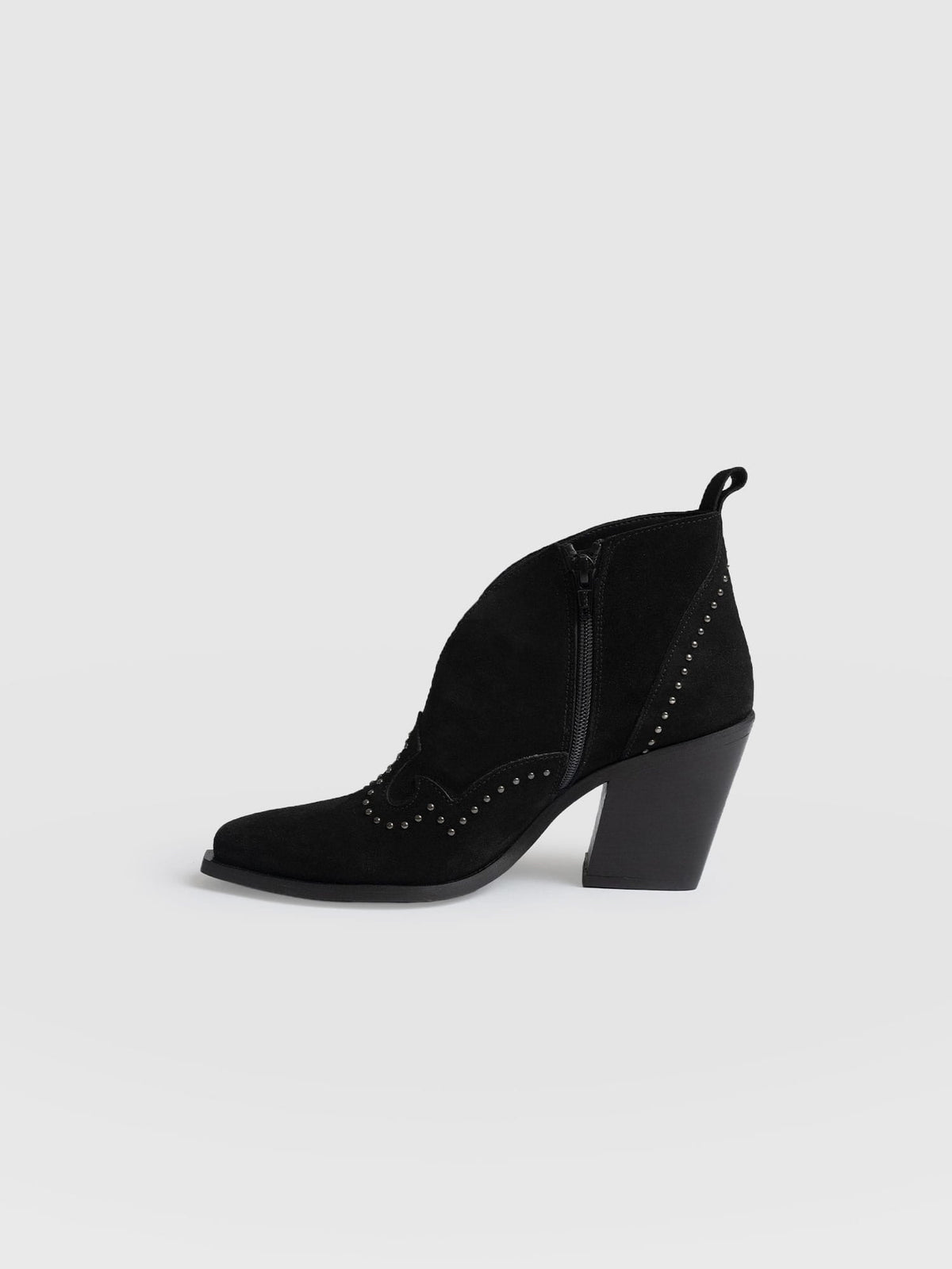 Dallas Studded Ankle Boot - Black