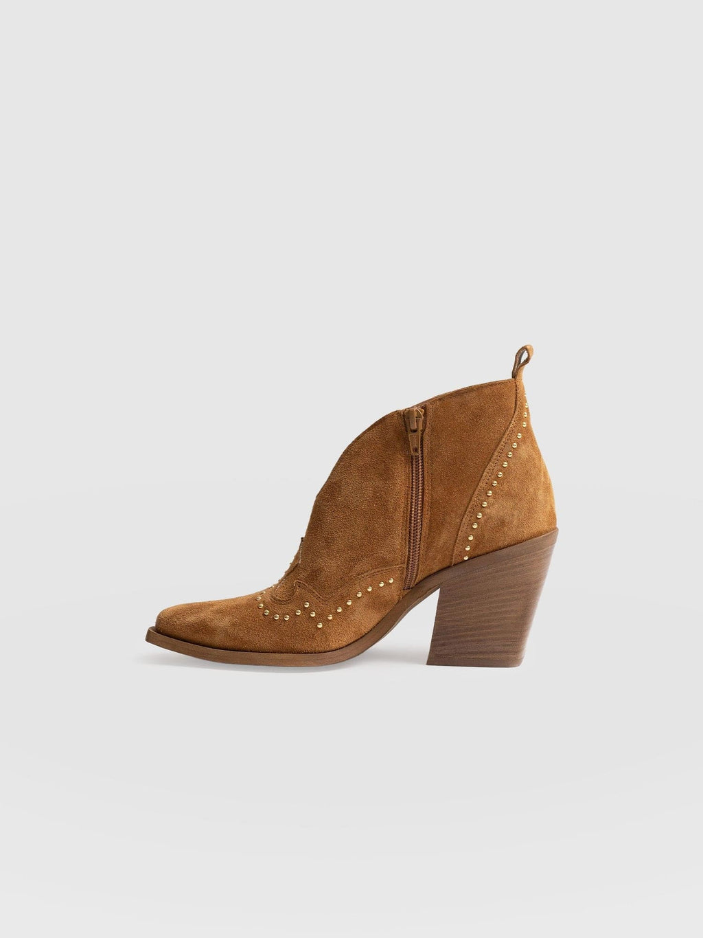 Dallas Studded Ankle Boot - Tan