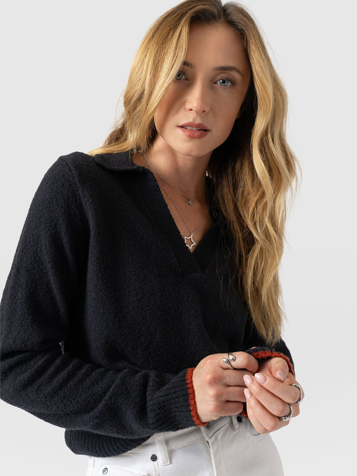 Delphi Polo Knit - Black