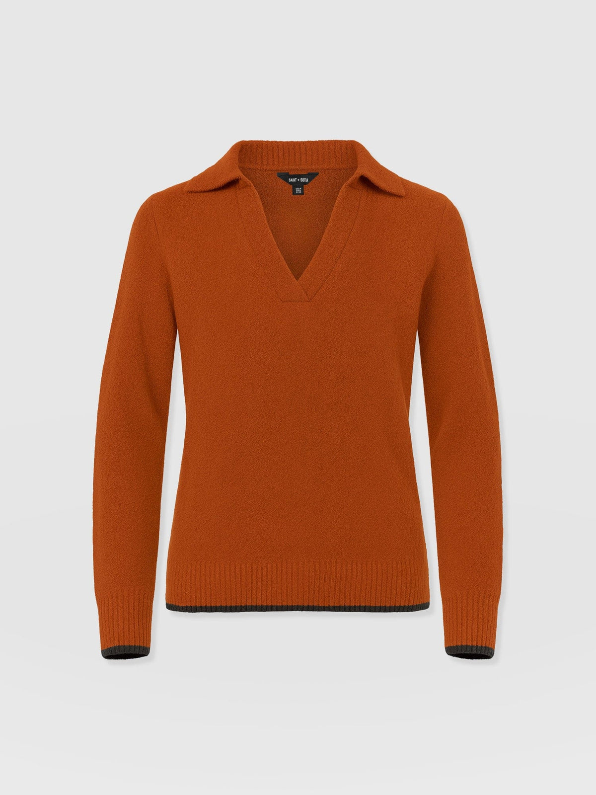 Delphi Polo Knit - Burnt Orange