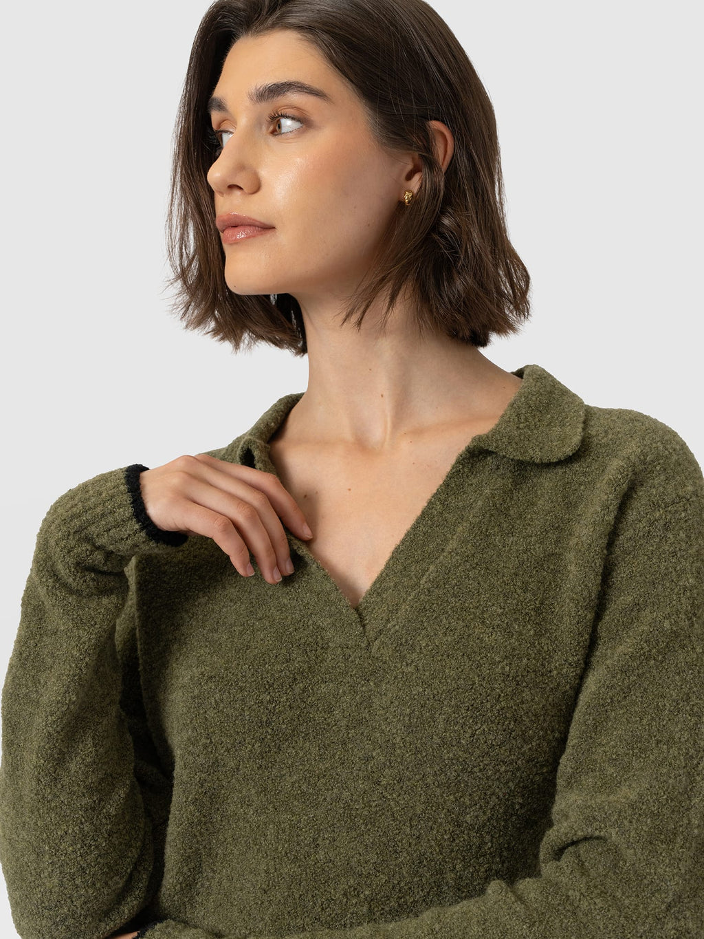 Delphi Polo Knit - Khaki