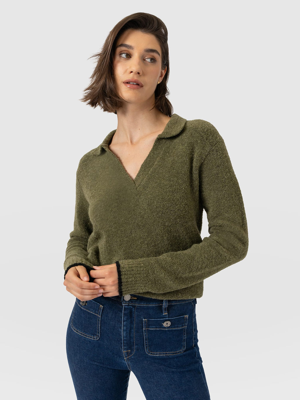 Delphi Polo Knit - Khaki