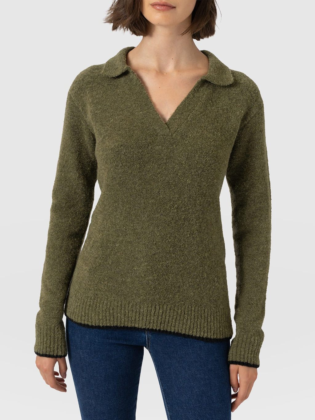 Delphi Polo Knit - Khaki