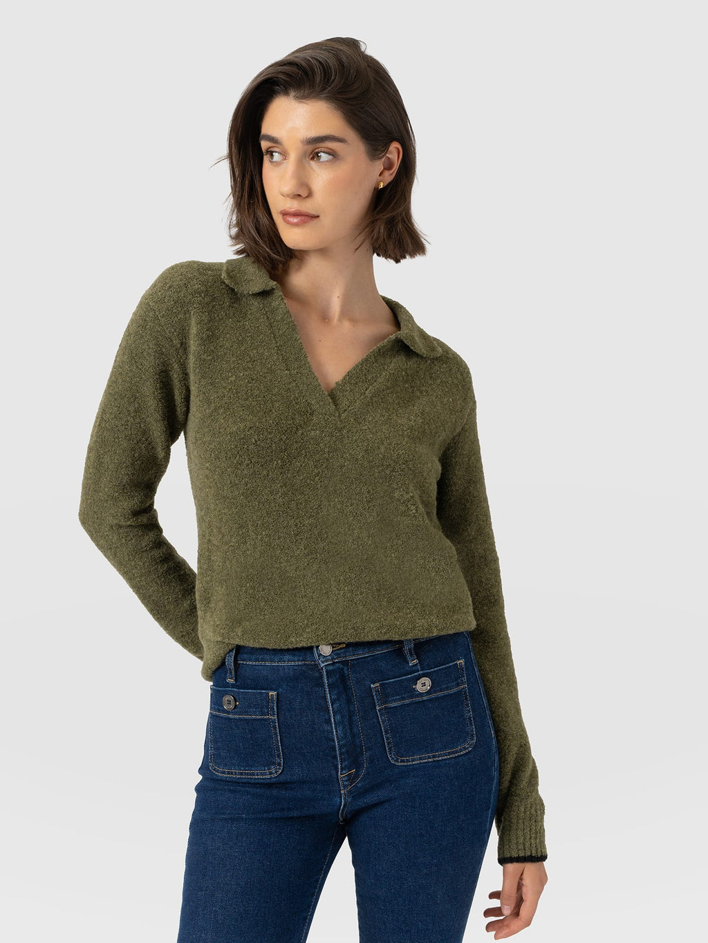 Delphi Polo Knit - Khaki