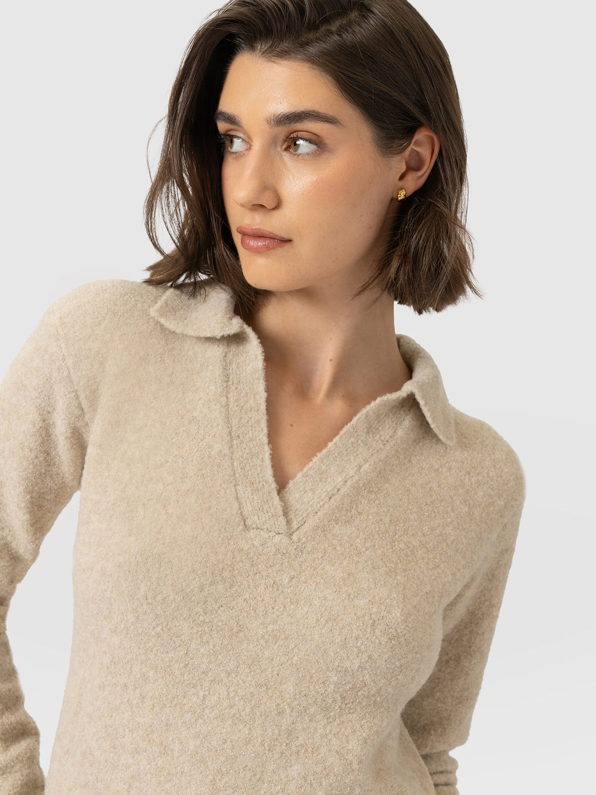 Delphi Polo Knit - Oatmeal