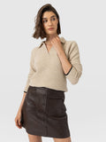 Delphi Polo Knit - Oatmeal