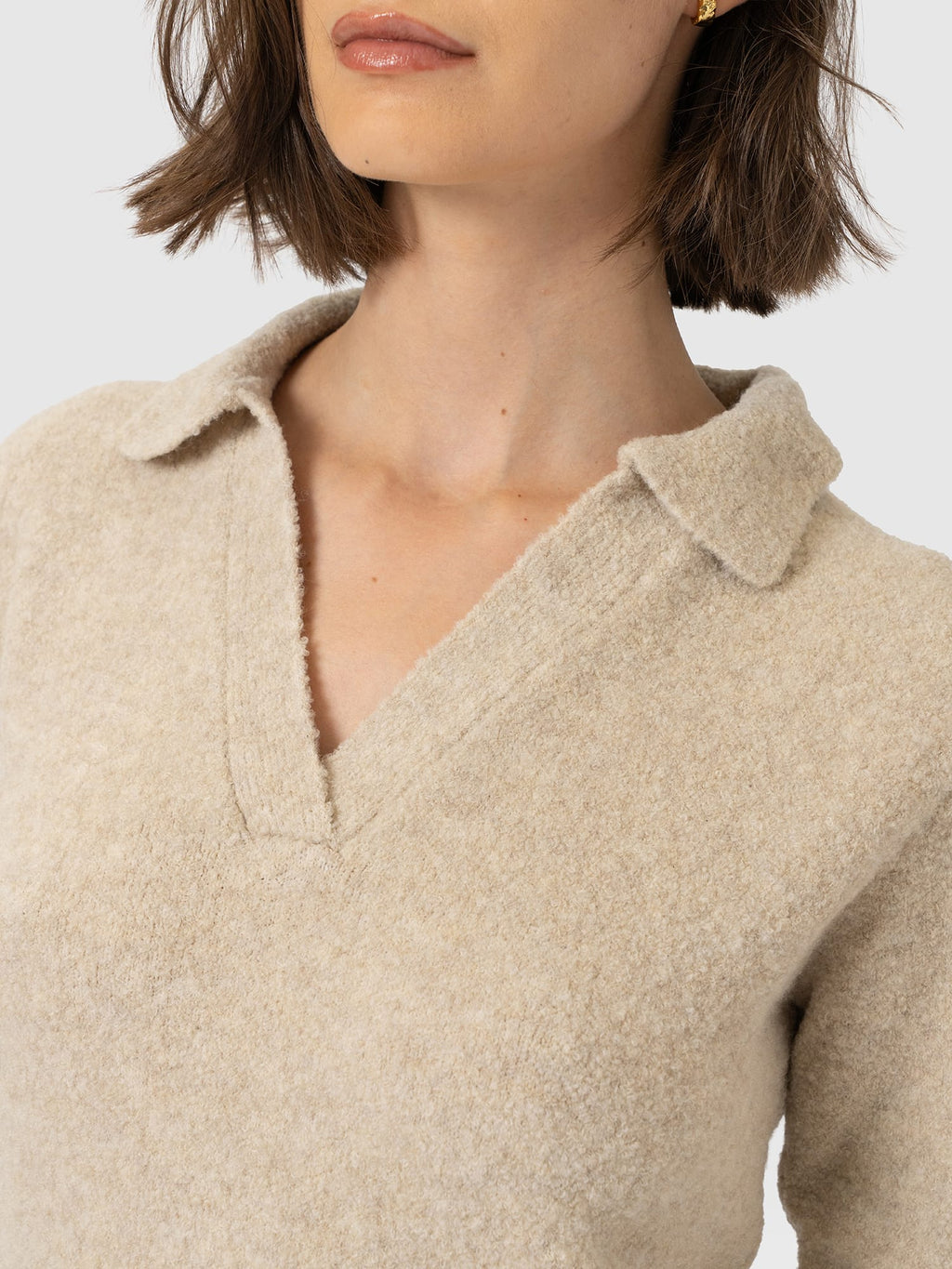 Delphi Polo Knit - Oatmeal