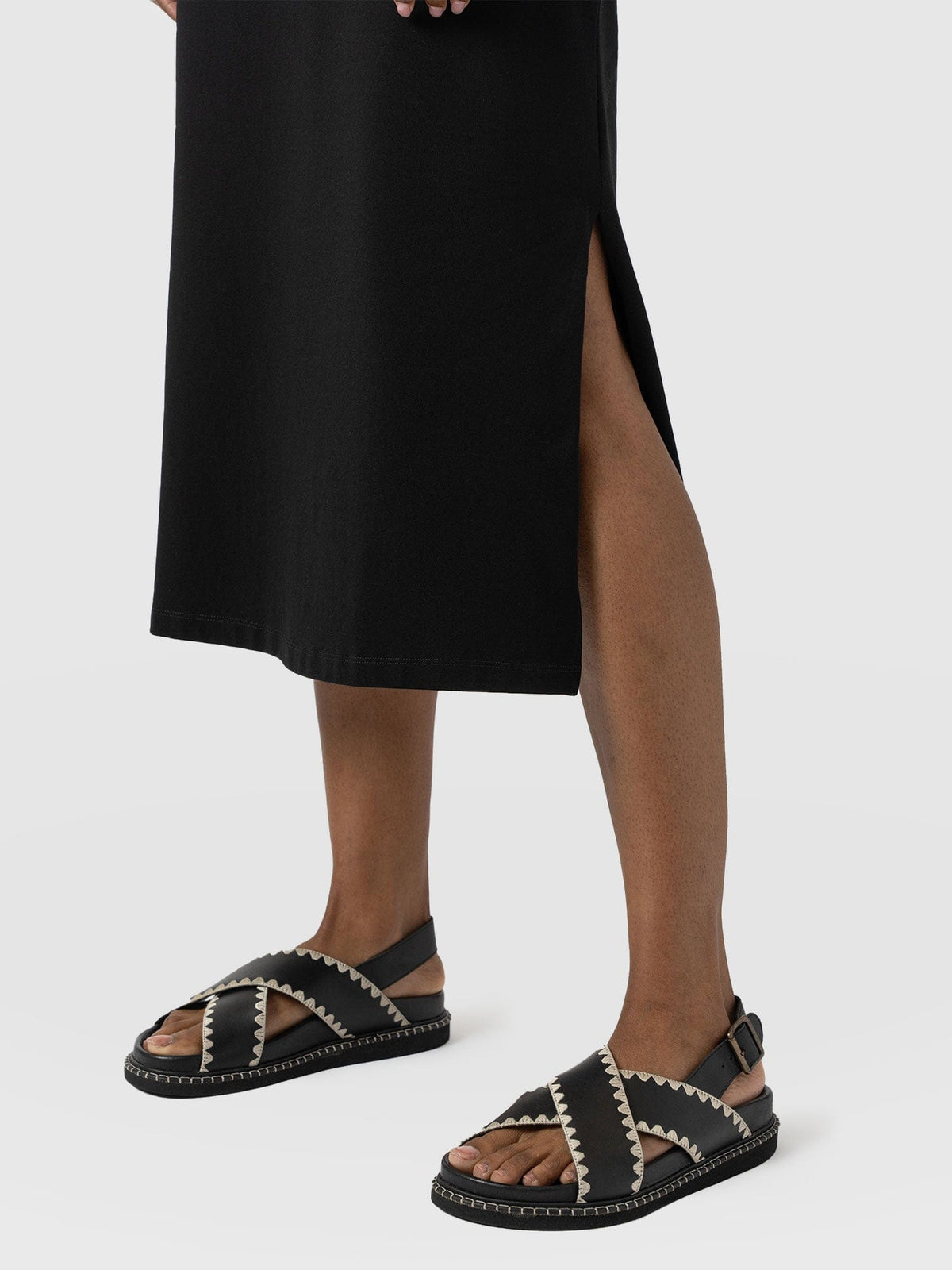Easy T-Shirt Midi Dress - Black