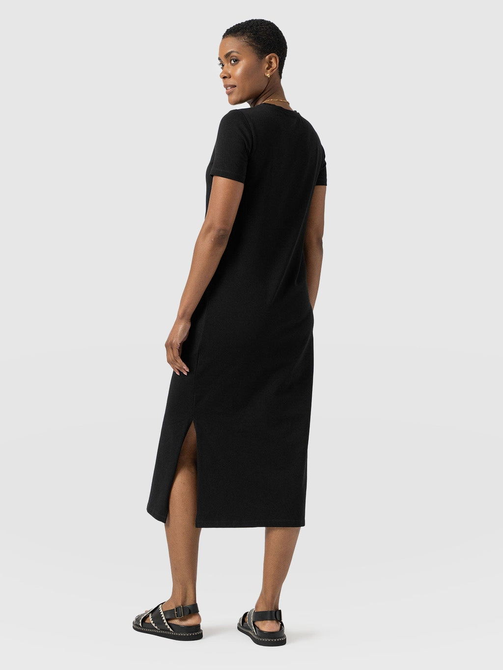 Easy T-Shirt Midi Dress - Black