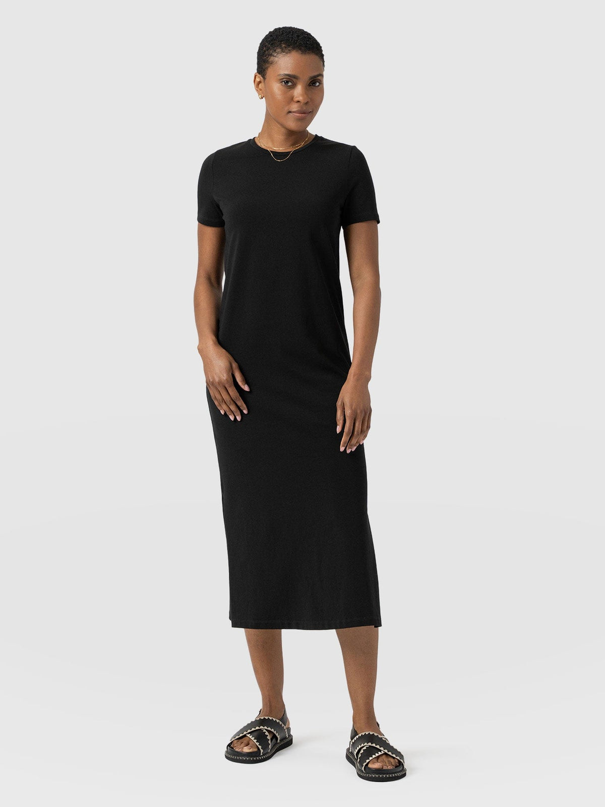 Easy T-Shirt Midi Dress - Black