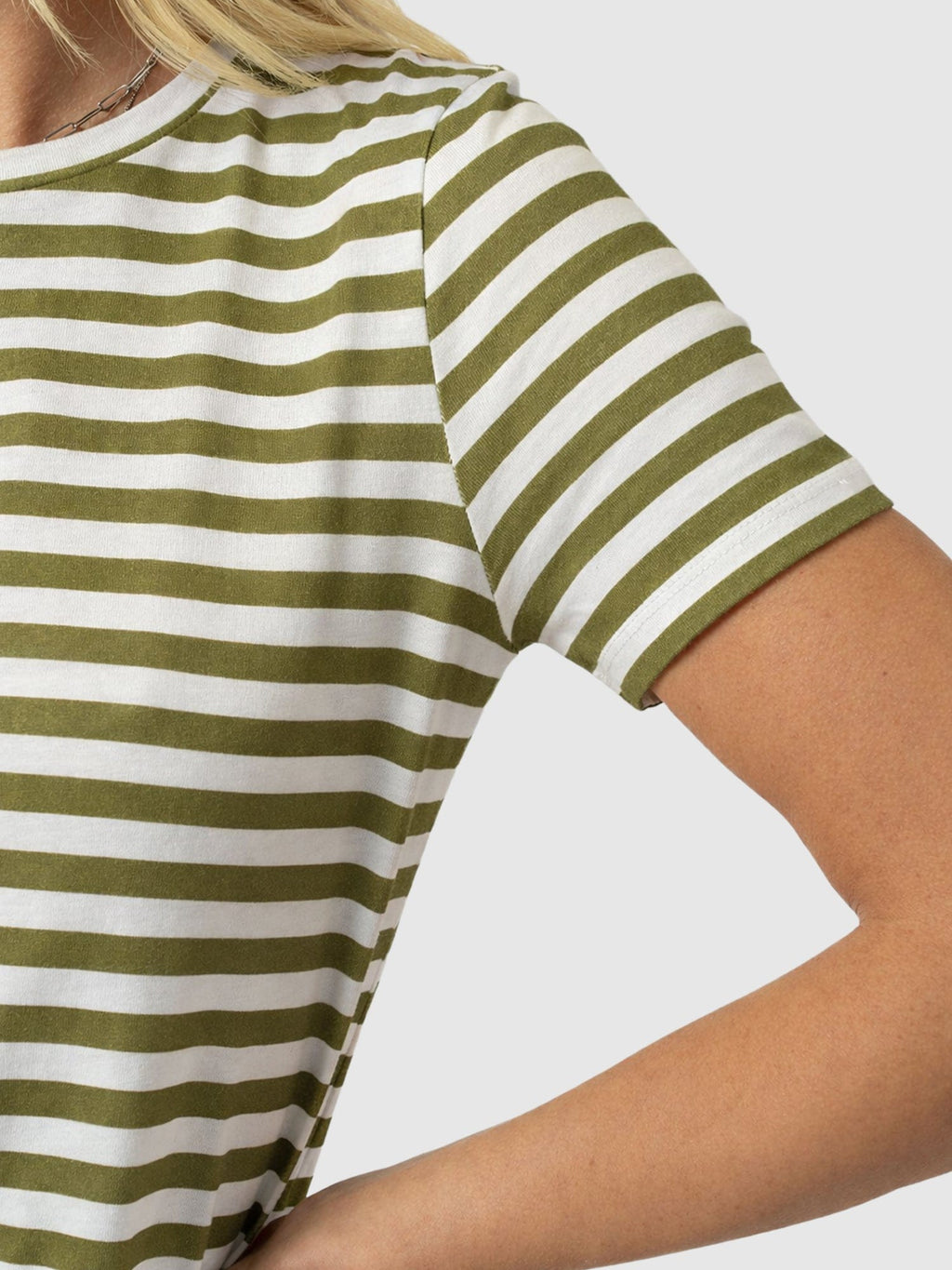 Easy T - Shirt Midi Dress - Green Stripe