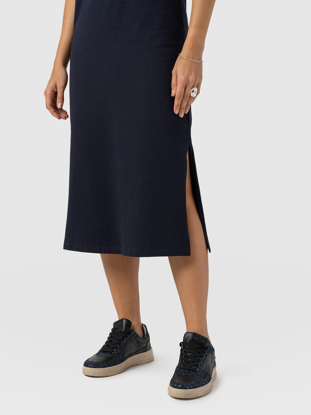 Easy T-Shirt Midi Dress - Navy