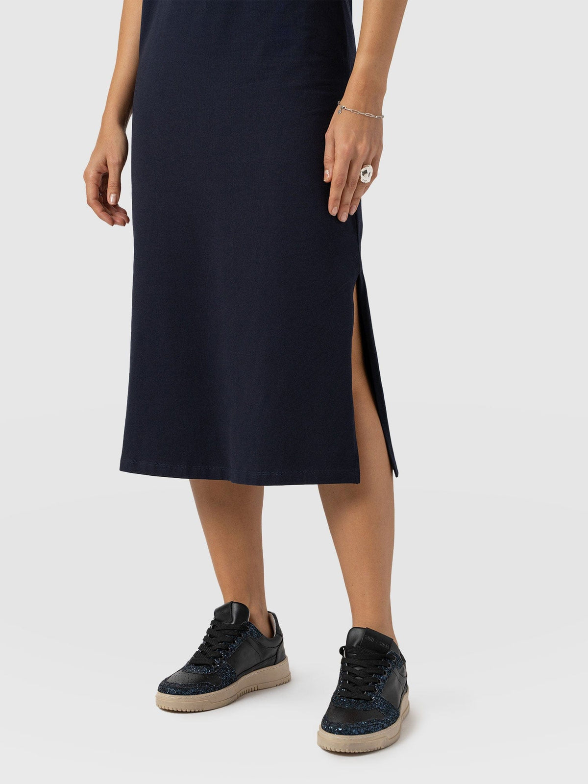 Easy T-Shirt Midi Dress - Navy