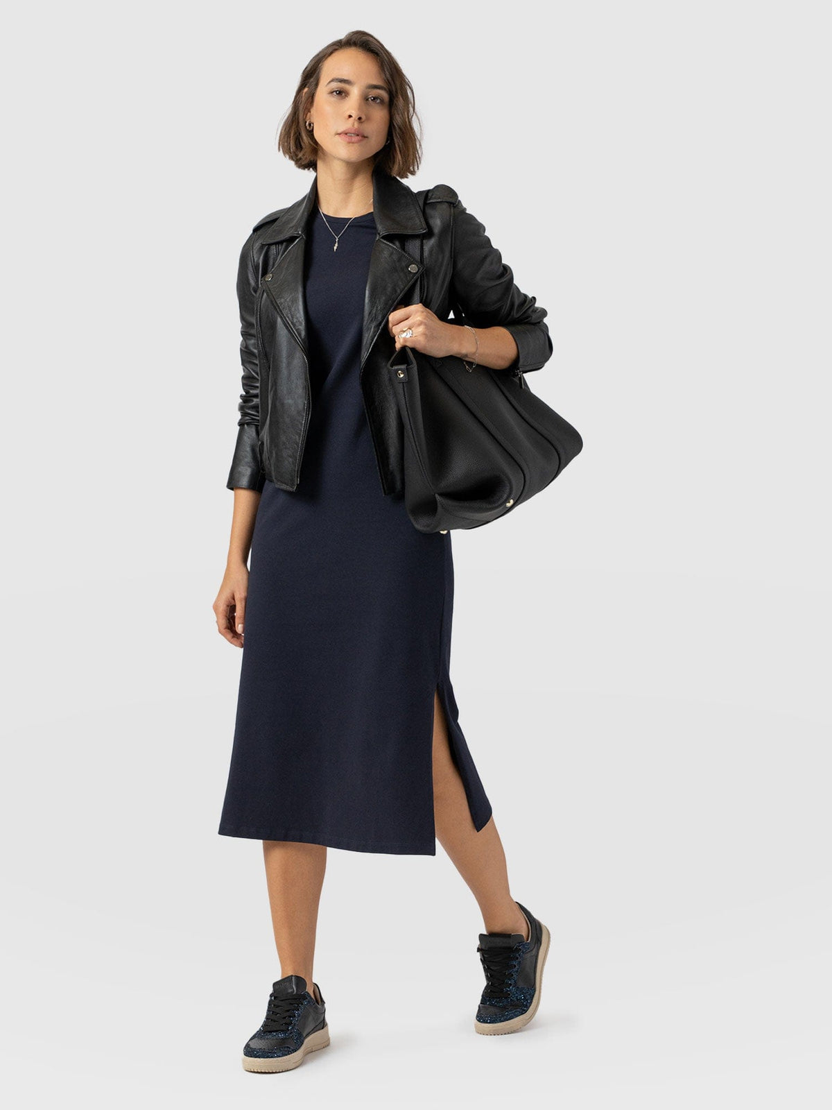 Easy T-Shirt Midi Dress - Navy