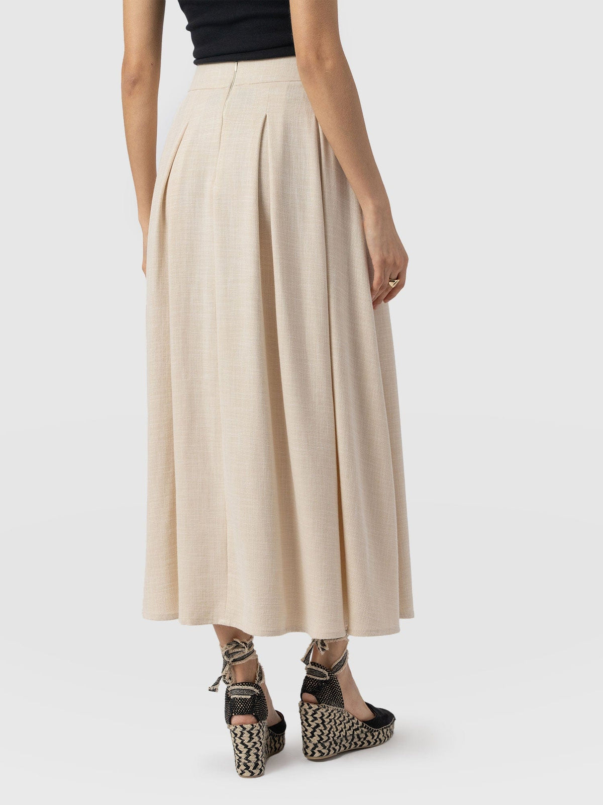 Eliza Pleated Skirt - Cream