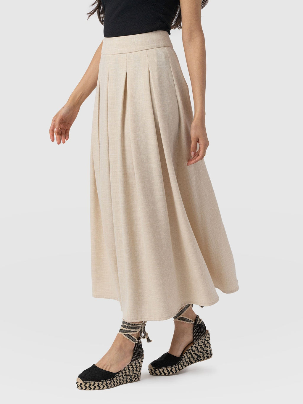 Eliza Pleated Skirt - Cream