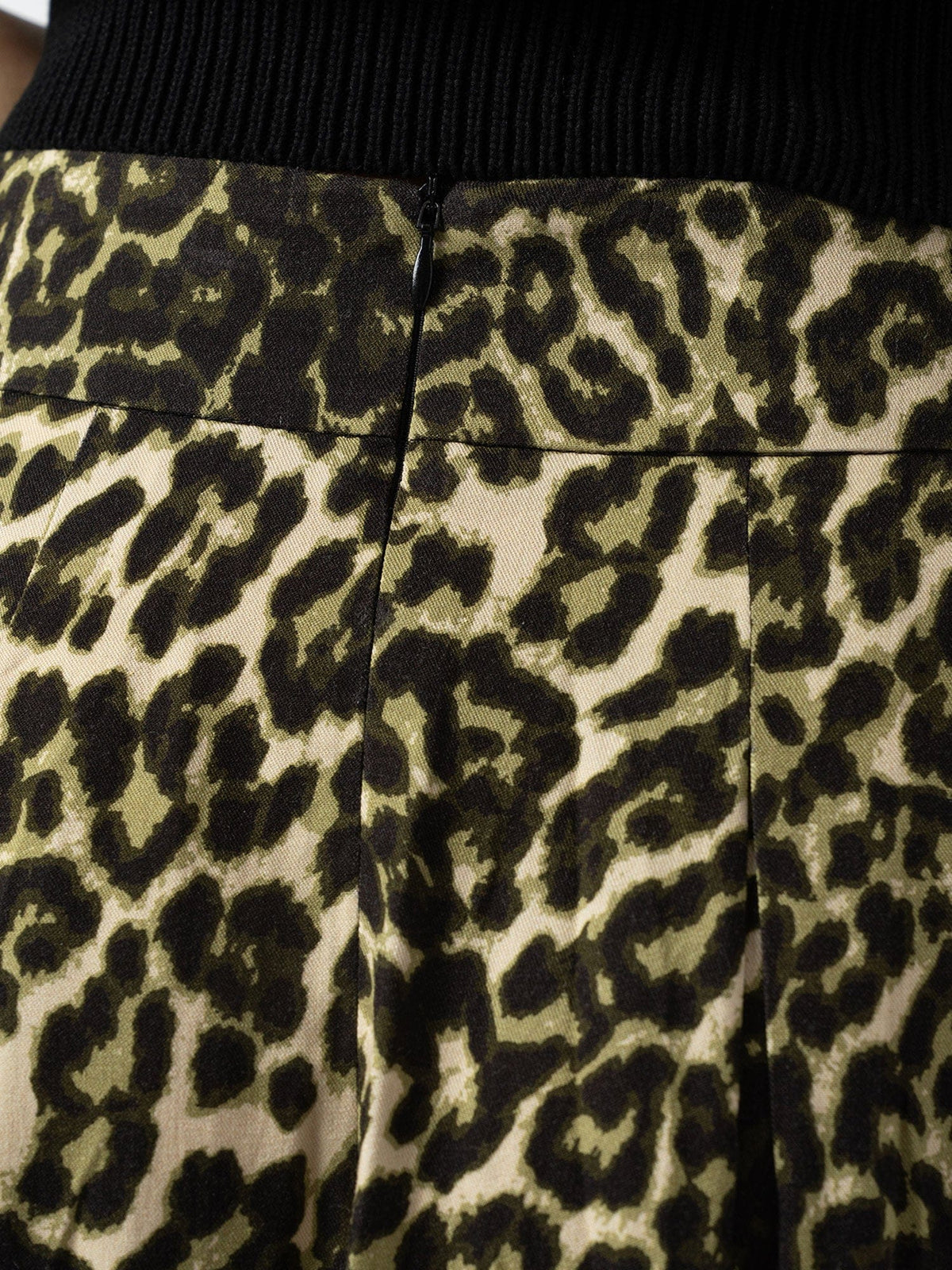Eliza Pleated Skirt - Green Leopard