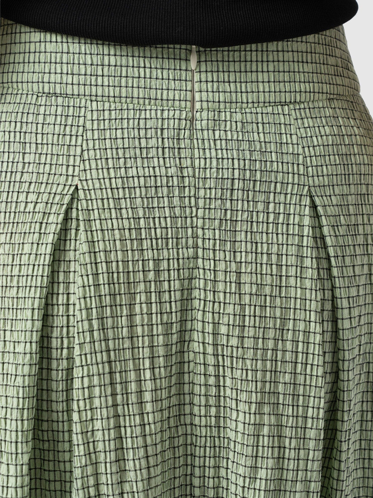 Eliza Pleated Skirt - Mint Gingham
