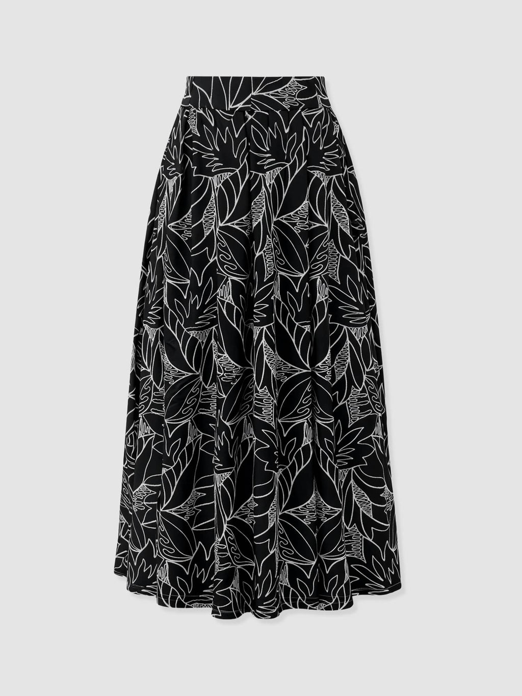 Eliza Pleated Skirt - Black Embroidered