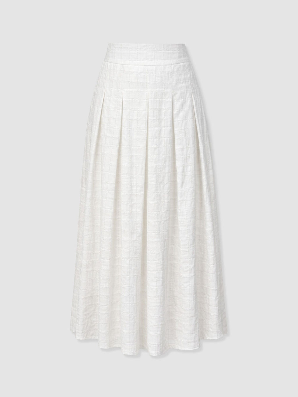 Eliza Pleated Skirt - White Textured