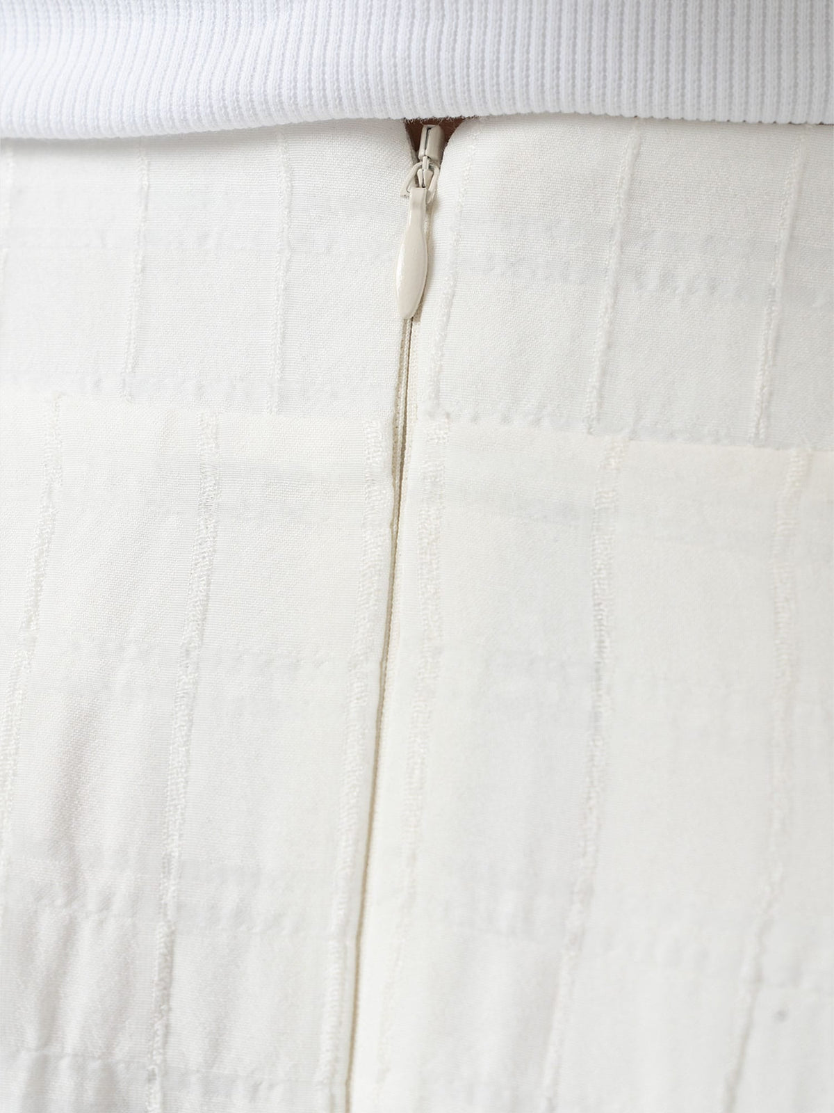 Eliza Pleated Skirt - White Textured