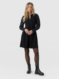 Ella Fit & Flare Dress - Black Polka Dot