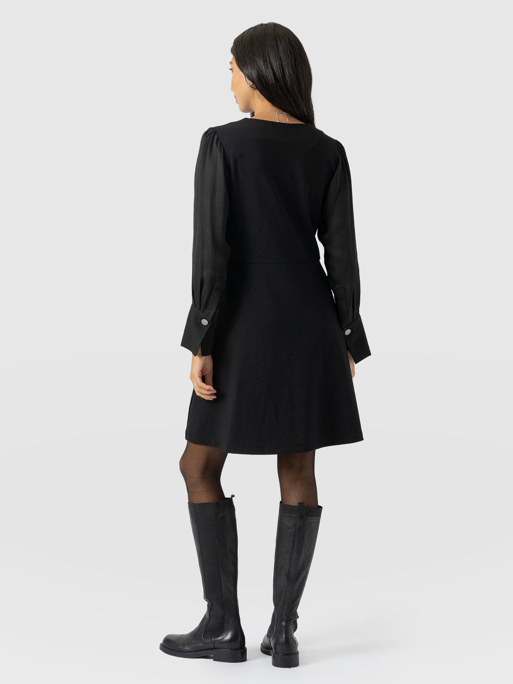 Ella Fit & Flare Dress - Black