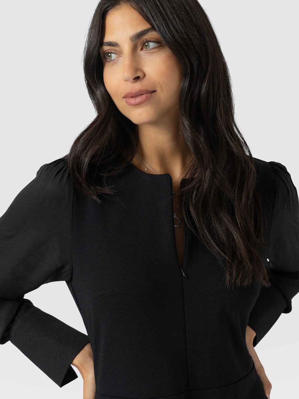 Ella Fit & Flare Dress - Black
