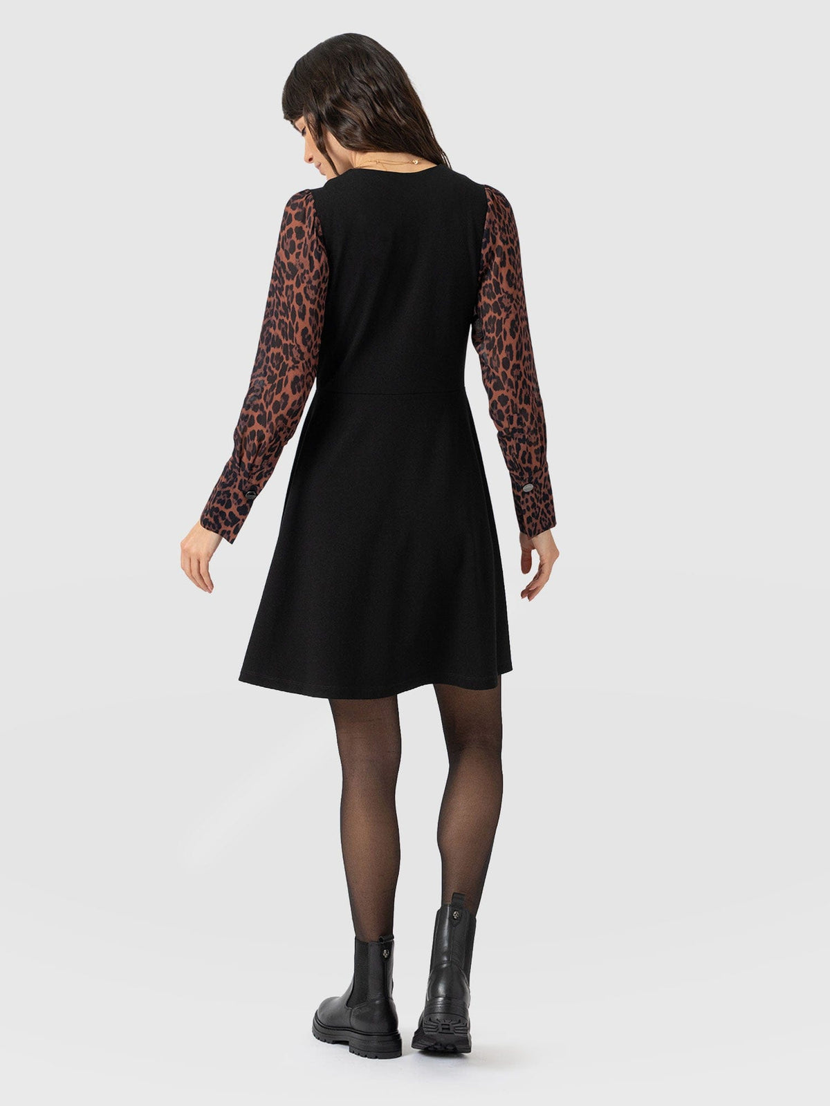 Ella Fit & Flare Dress - Brown Leopard