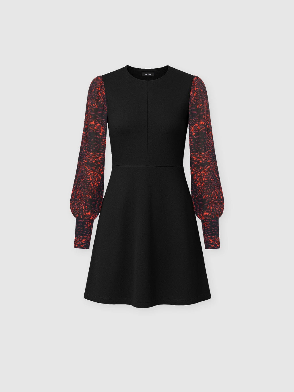 Ella Fit & Flare Dress - Red Fade Spot