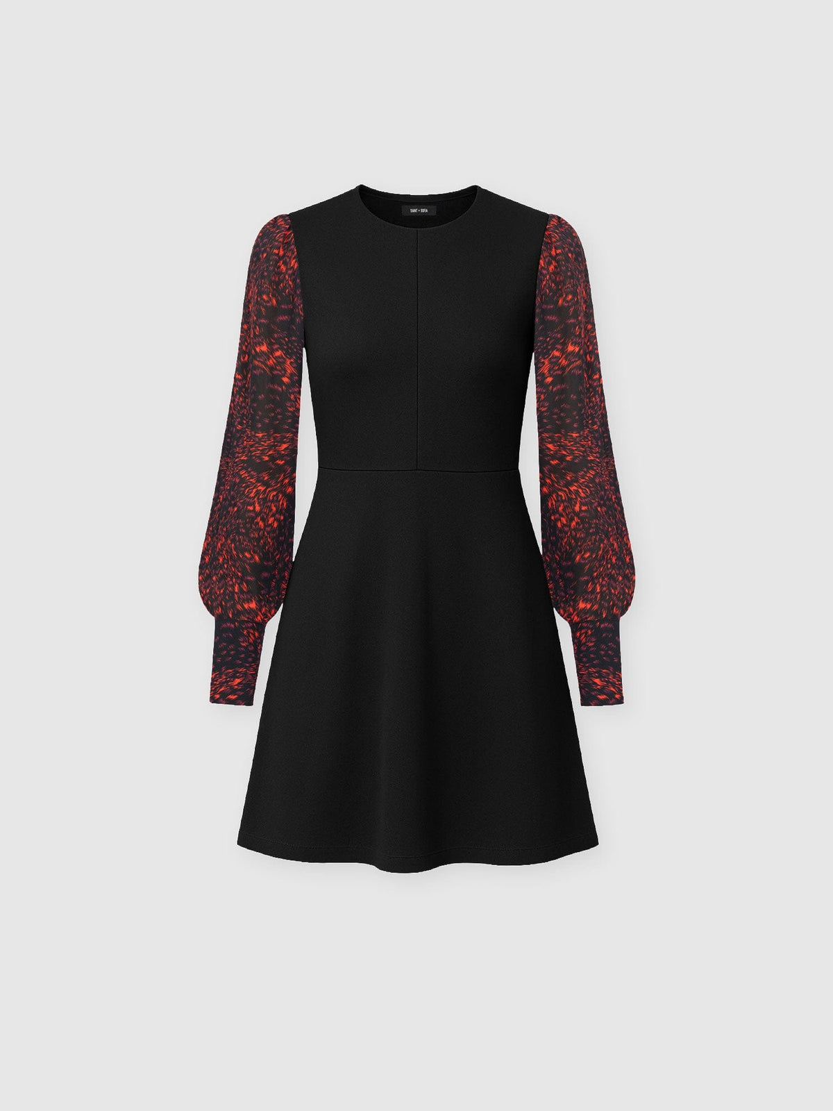 Ella Fit & Flare Dress - Red Fade Spot