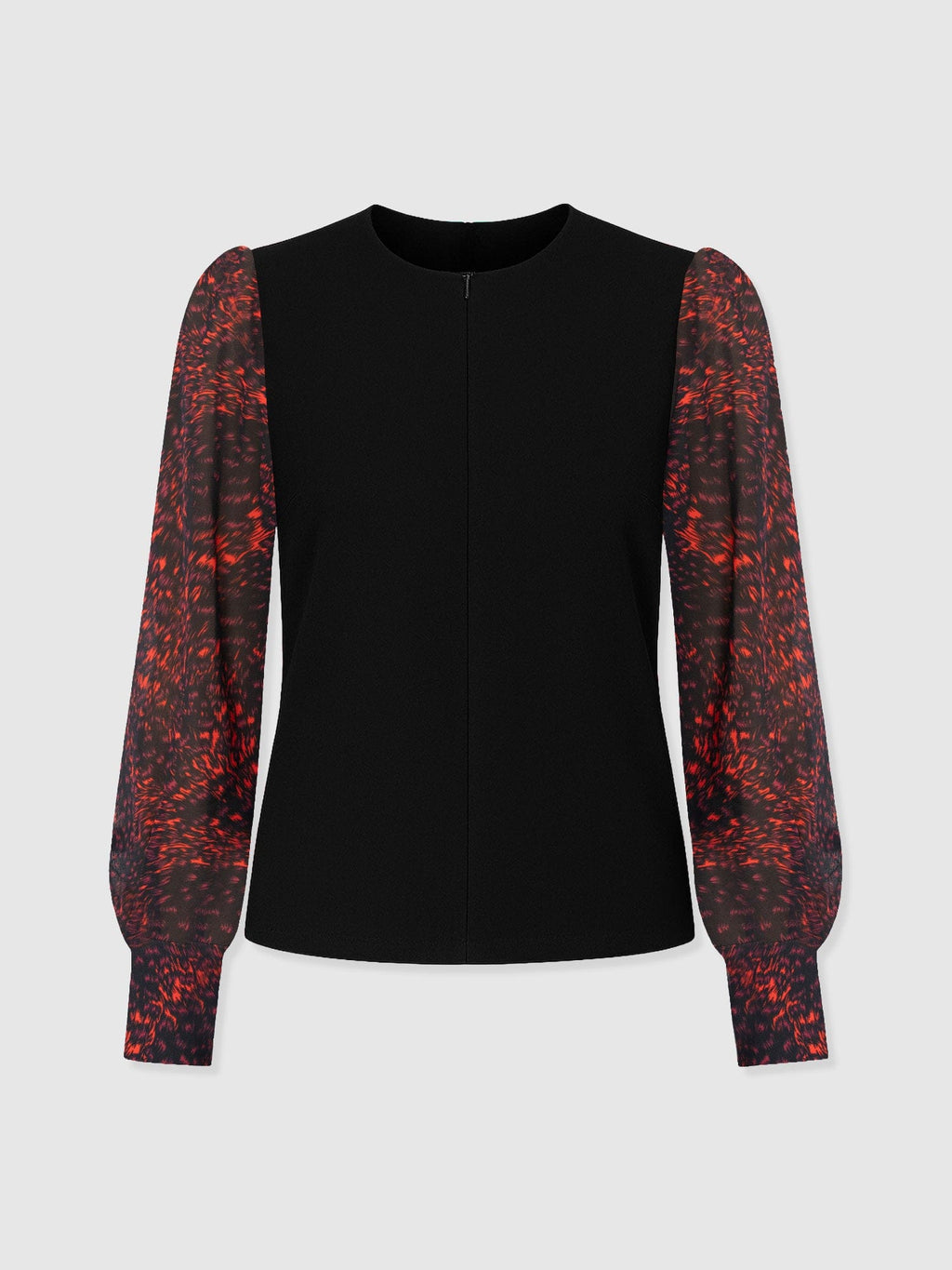 Ella Zip Up Top - Red Fade Spot