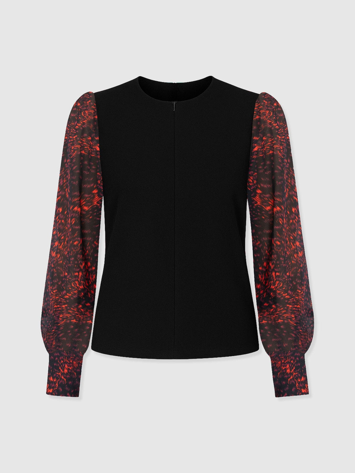 Ella Zip Up Top - Red Fade Spot