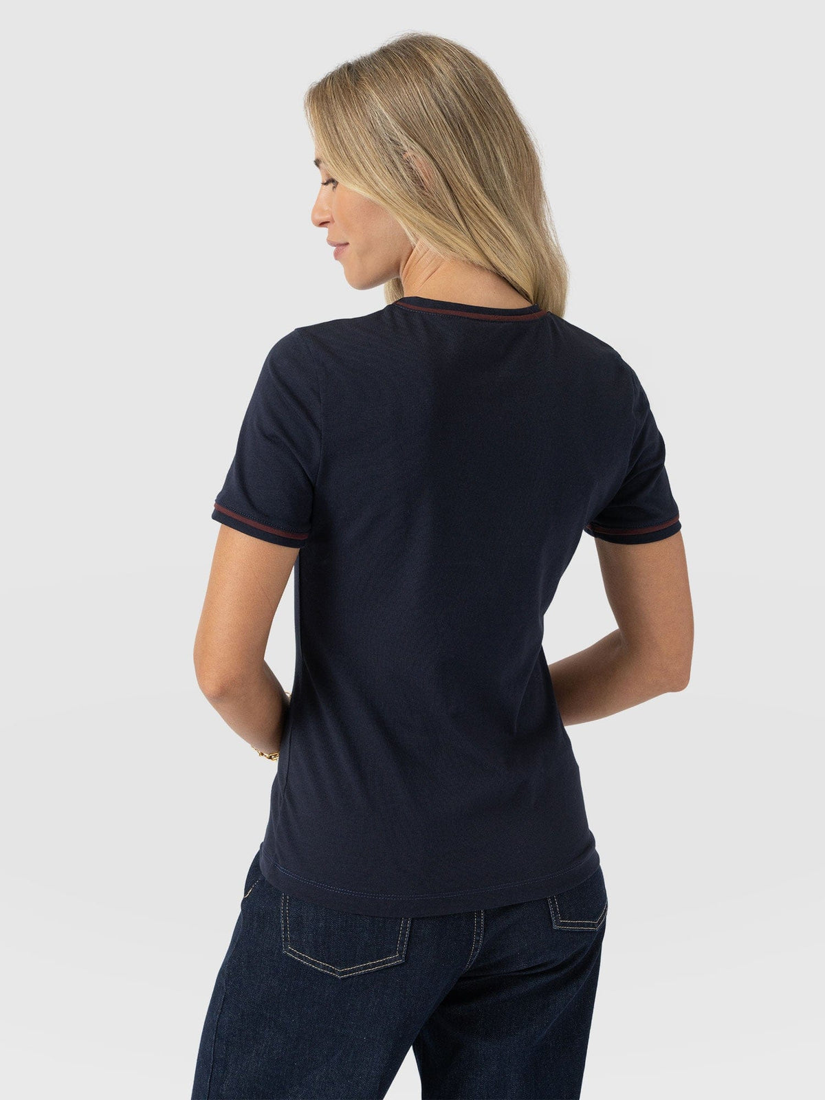Ellen Piping Tee - Navy