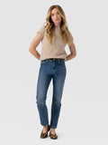Emma Straight Leg Jean - Mid Blue