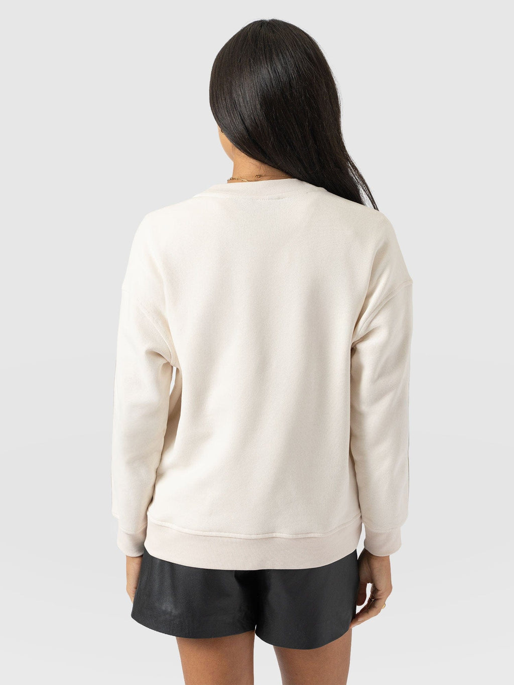 Hoxton Sweatshirt - Cream - Black Stripe